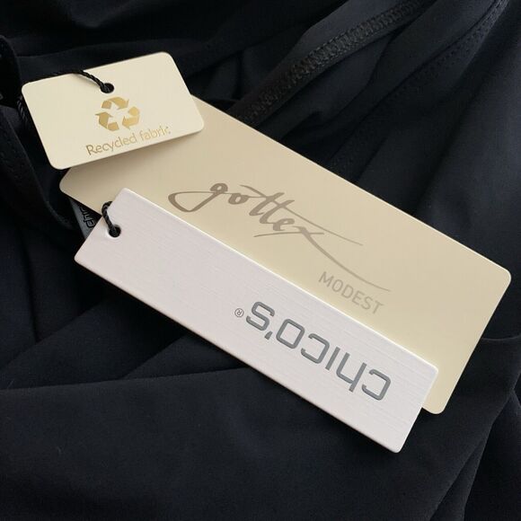 Gottex One Piece NWT Women's Medium Modest One Piece Black Pool Side Vacation - Picture 3 of 8